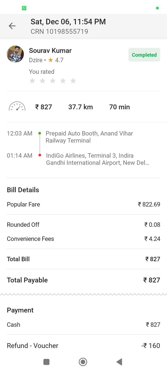 asrar428's tweet photo. This Driver Saurav took extra money Rs 300 from me in the name of parking at IGI Airport but he is not providing me Parking fees message.. He promised me to share the parking fees message.. Now He is not responding...
CRN No. 101898555719 @ola_supports
@DelhiPolice @dtptraffic https://t.co/XjXwiiLMyS