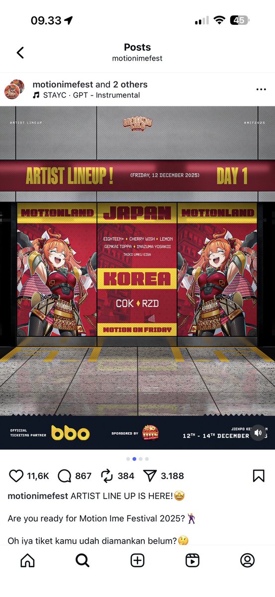 hujanbulanjun1's tweet photo. WTS 
1 Tiket 3 Day Pass Motion IME Festival 2025
200K only
#wts
#motionimefestival
#motionimefest https://t.co/ZQuAoncWdB