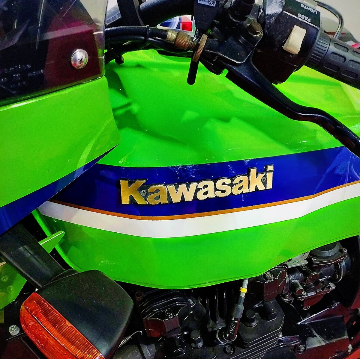 さんちゃんページ 🟩🟩🟩🟩🟦🟦Kawasaki🟦🟧⬜️🟩 #キリトリセカイ #Kawasaki #バイク 🏍️