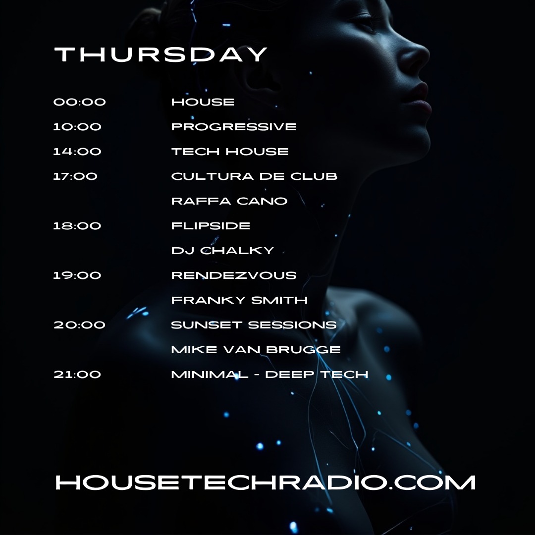 Thursdays schedule here at HTR towers.... Sounds of the #underground 🎧🎧🎧