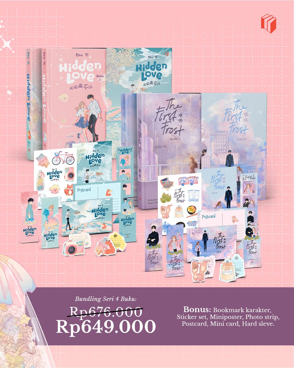 Guys, akhirnya penantian kalian untuk ketemu Sang Yan - Wen Yifan dan Sang Zhi - Duan Jiaxu akhirnya terbayar sudah.✨✨

Pre-order buku Hidden Love dan The First Frost karya Zhu Yi, resmi dibuka jam 00.00 WIB malam ini.

Bersiaplah untuk jadi pembaca awal yang menemani mereka