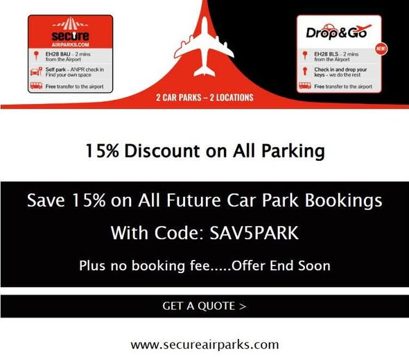 Fancy some discounted parking? We've got it! ✈️
Book online at secureairparks.com and use code SAV5PARK (no booking fee either 😉)