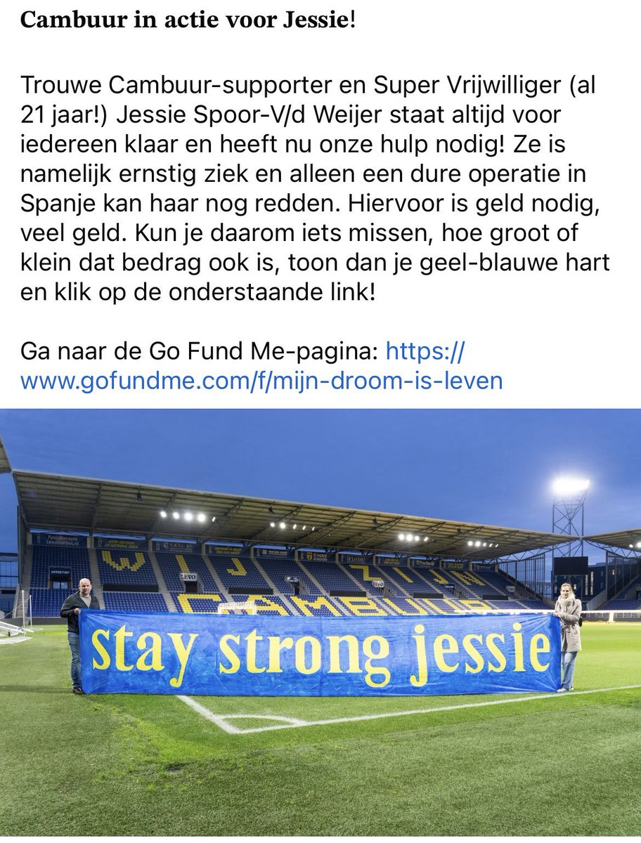 𝑫𝒐𝒏𝒆𝒆𝒓 𝒉𝒊𝒆𝒓 𝒗𝒐𝒐𝒓 𝑱𝒆𝒔𝒔𝒊𝒆:

gofundme.com/f/mijn-droom-i…