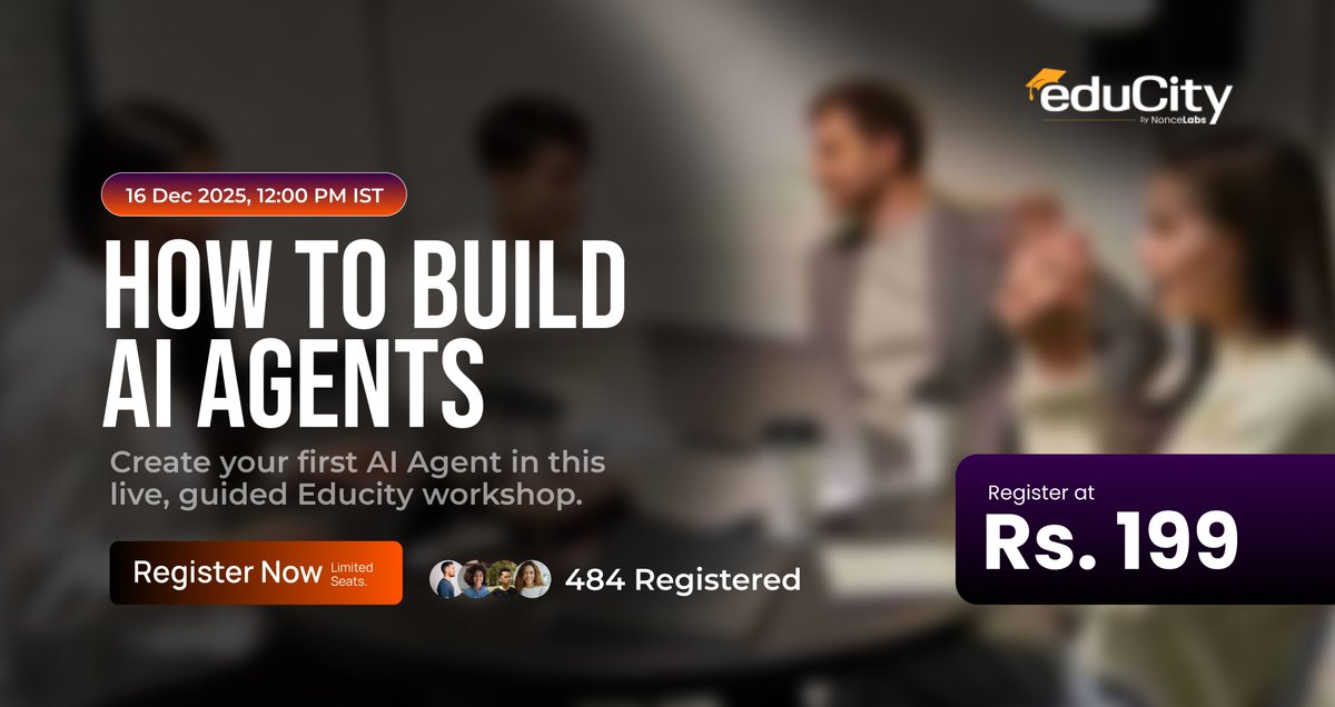 NonceEducity's tweet image. Educity AI Workshop – Final Call!🚀

We’re overwhelmed! 400+ registrations already and counting 🔥

If you haven’t registered yet… this is your moment!

Registration Form: docs.google.com/forms/d/e/1FAI…

Let’s build the future of the AI ecosystem together. 🤖

#AIWorkshop #Educity