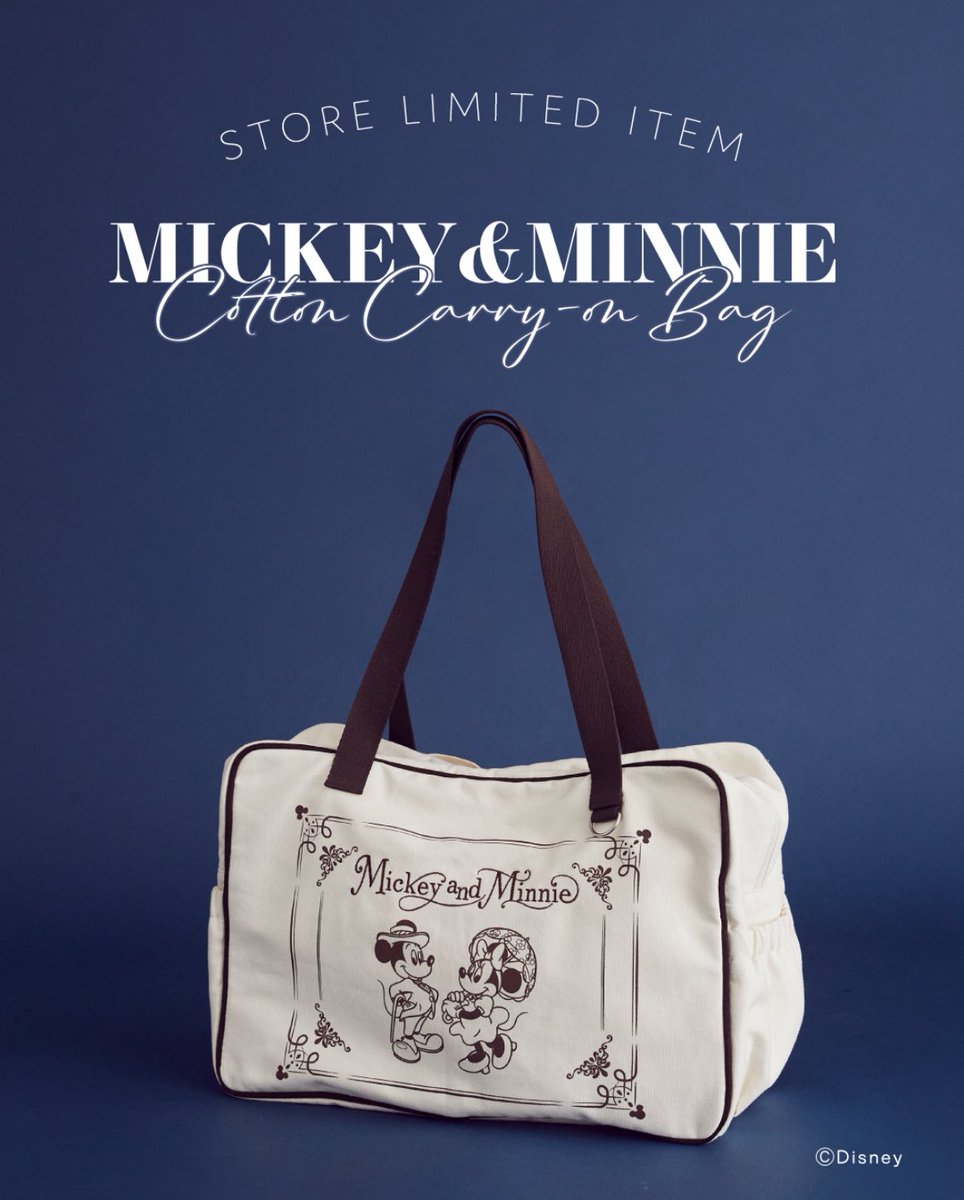 店舗限定アイテム】 ミッキー＆ミニー/コットンキャリーオンバッグ