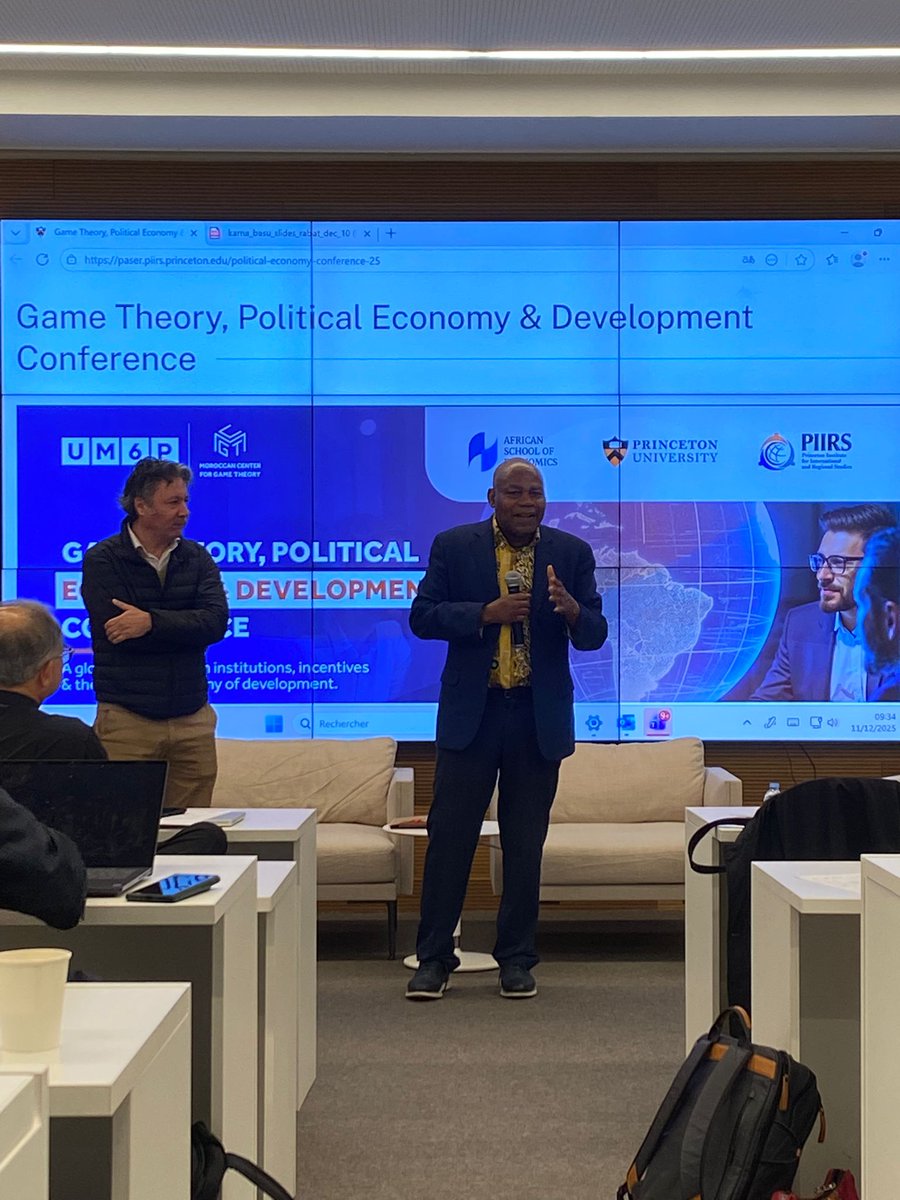 ASE_Africa's tweet photo. The Game Theory, Political Economy &amp; Development Conference has officially commenced at UM6P Rabat!

Scholars, policymakers, and practitioners gather to explore institutions, incentives, and the political economy of development - focusing on Africa and the Global South. https://t.co/p7vH7HWdXQ
