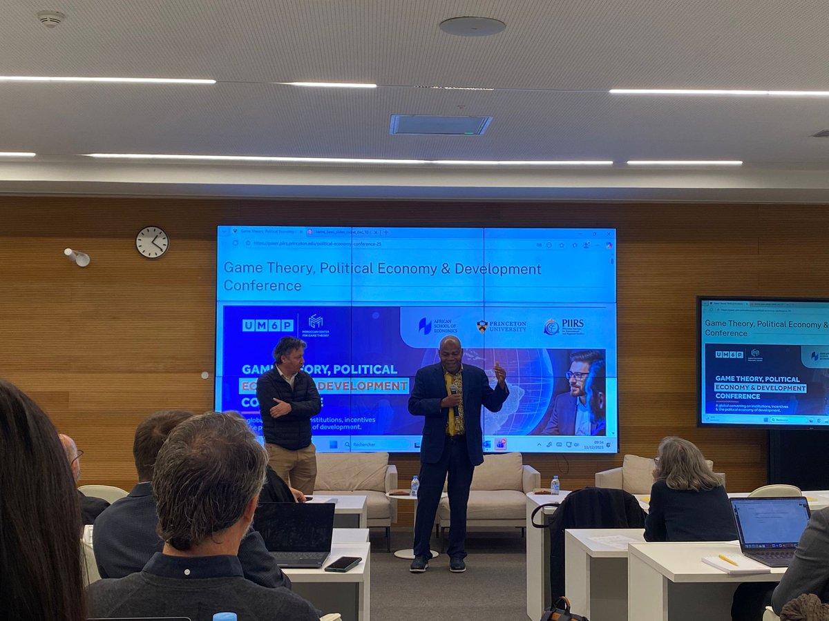 ASE_Africa's tweet photo. The Game Theory, Political Economy &amp; Development Conference has officially commenced at UM6P Rabat!

Scholars, policymakers, and practitioners gather to explore institutions, incentives, and the political economy of development - focusing on Africa and the Global South. https://t.co/p7vH7HWdXQ
