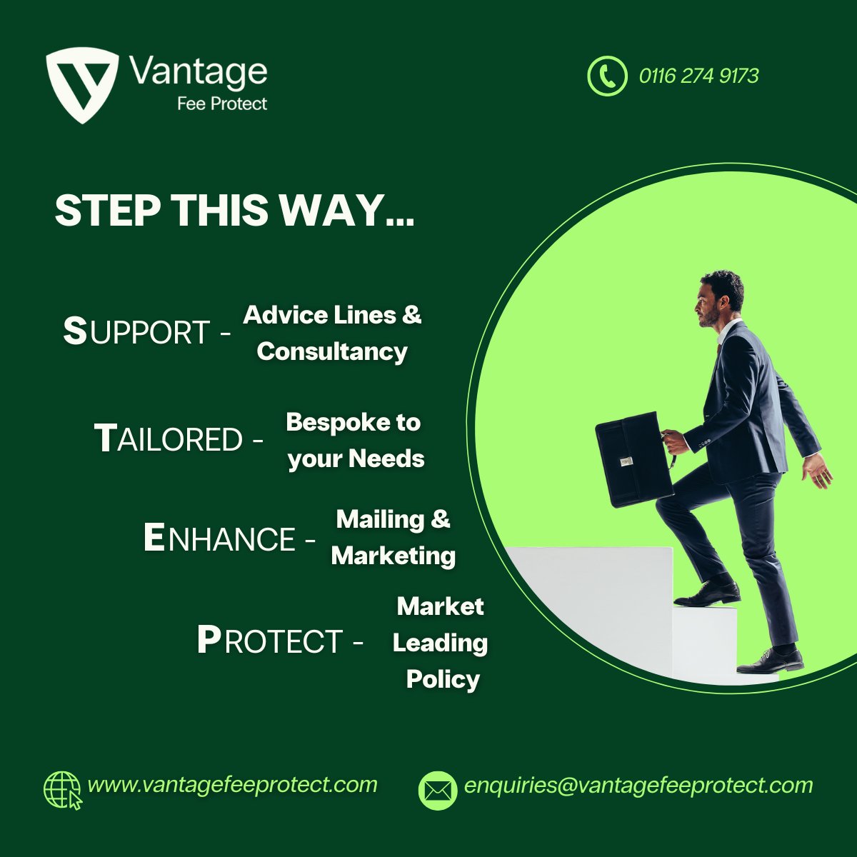 Smarter solutions start with Vantage Fee Protect.

✅ Expert guidance
✅ Tailored cover
✅ Marketing support

Protect your business with coverage you can trust 👇

🌐 vantagefeeprotect.com 

#VantageFeeProtect #BusinessSupport #SecureYourFuture