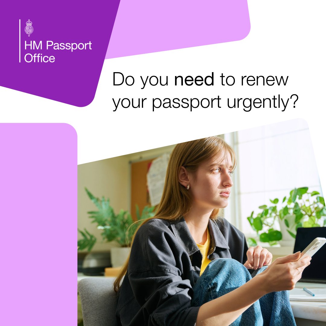HM_Passport's tweet photo. Need your passport urgently? Fast Track can help! ⏱️ Check eligibility, availability and book online.
#UrgentTravel #FasterServices
https://t.co/KzuNNUAeHt https://t.co/waYMCZMbEj