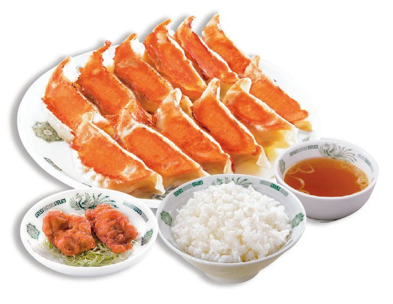 W餃子定食（唐揚げ2個）】（税込860円）🥟×2🍗🍚 「ガッツリ食べたい