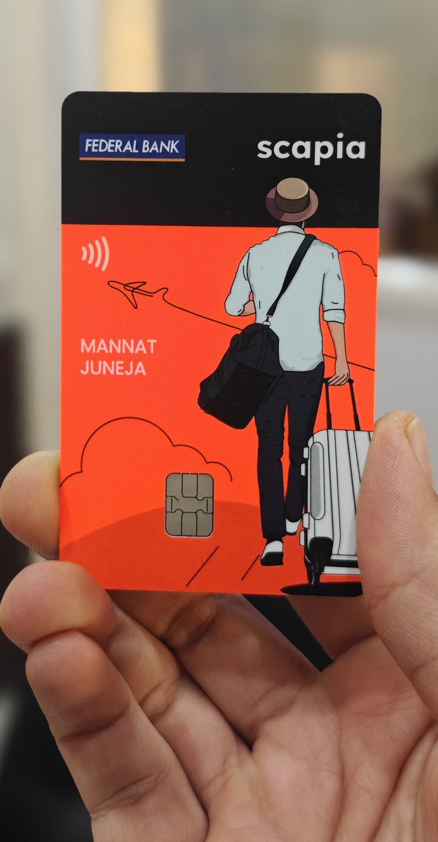 mannattjuneja's tweet photo. Need the best travel card?
Apply for the Scapia Credit card using the link below and earn exclusive airport privileges every month on spends of ₹10,000

Also, you earn:
1. 1000 Scapia coins
2. If you sign up within December, you also get ₹1,000 off your 1st flight booking. https://t.co/VIadZt5dxO