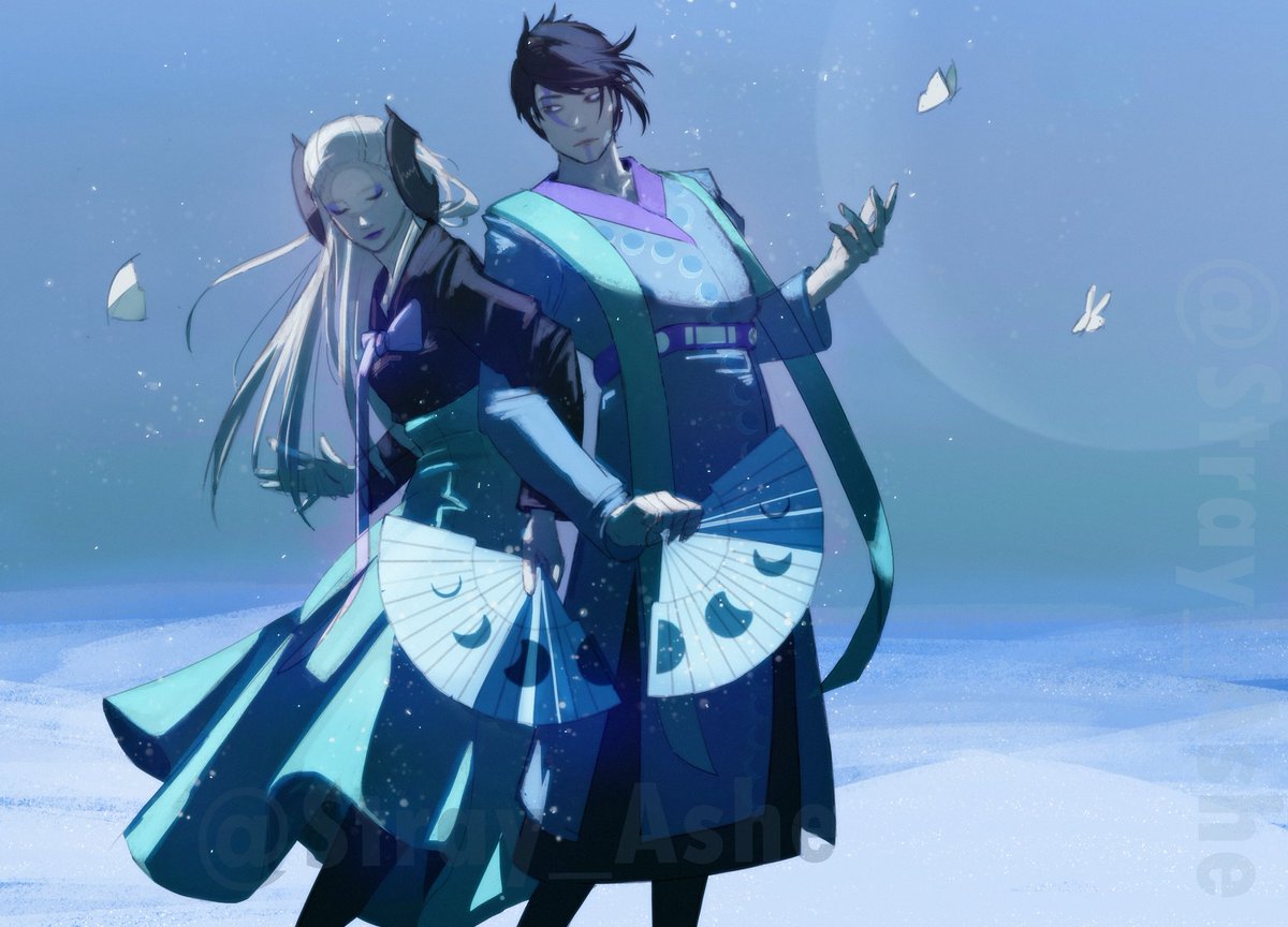 Stray_Ashe's tweet photo. #apheliosweek Hanbok traditional
#Aphelios #Alune

Moonlit winter nights. https://t.co/AUUVxiGDSb