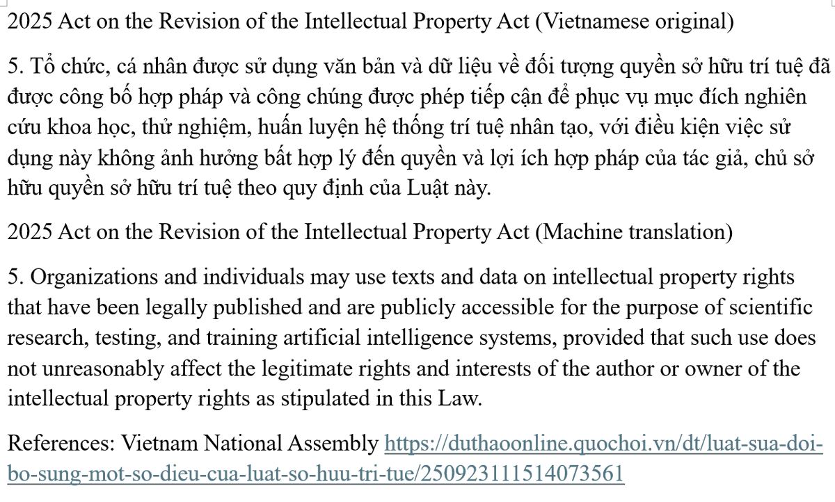 welcome2minami's tweet photo. Vietnam's New IP Law tramples on Berne Convention!!!
Now, Article 7.5 allows anyone in Vietnam to arbitrarily input any publicly-available works (including localised foreign works) into AI systems.
Foreign publishers must exercise caution when dealing with Vietnam in future! https://t.co/QSNnQunX5f