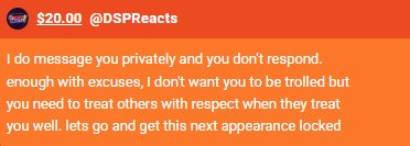 CoolCobra777's tweet image. DSP is pissed!