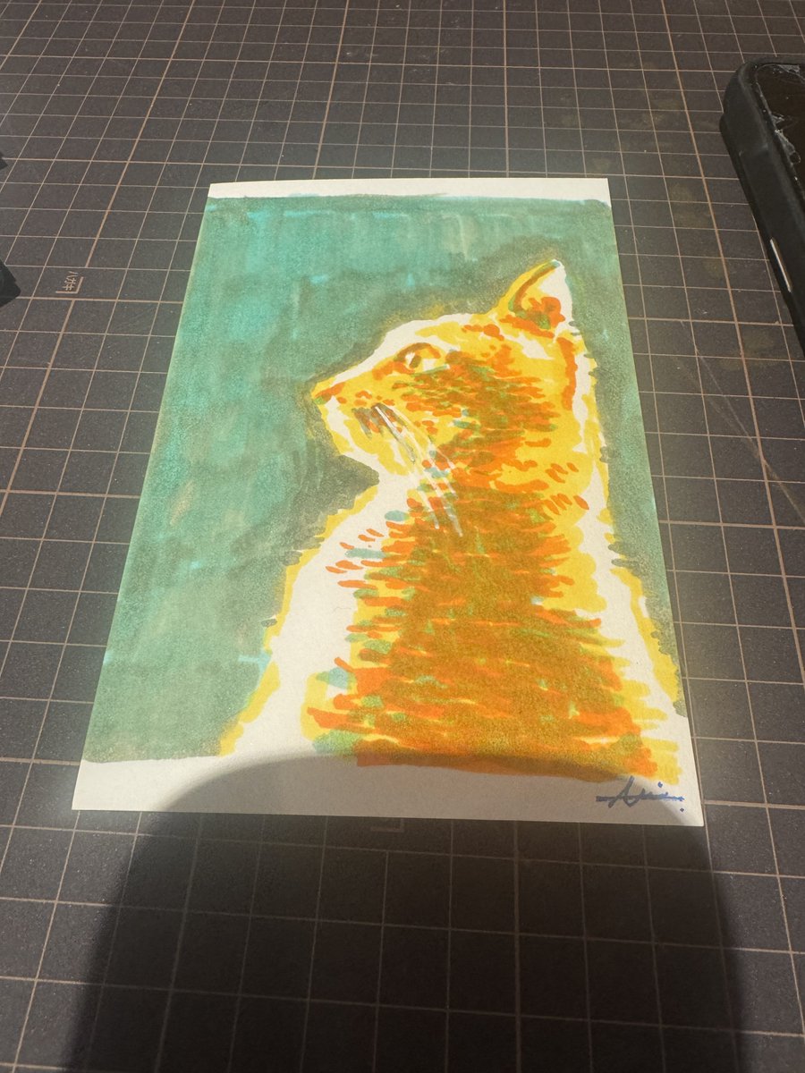 ryosuke_rinta's tweet photo. 個展「10 game mix」に行きました！

絵を見るは今までありましたが、絵を知る、絵を描く、絵を勉強するというのは始めてて、とても有意義な時間を楽しめました！そして始めてのアートチャレンジは色の勉強含めて貴重な経験でした！ありがとうございました！

りんちょくさんの絵と私の絵はこちら😆 https://t.co/OHZkMXeS21