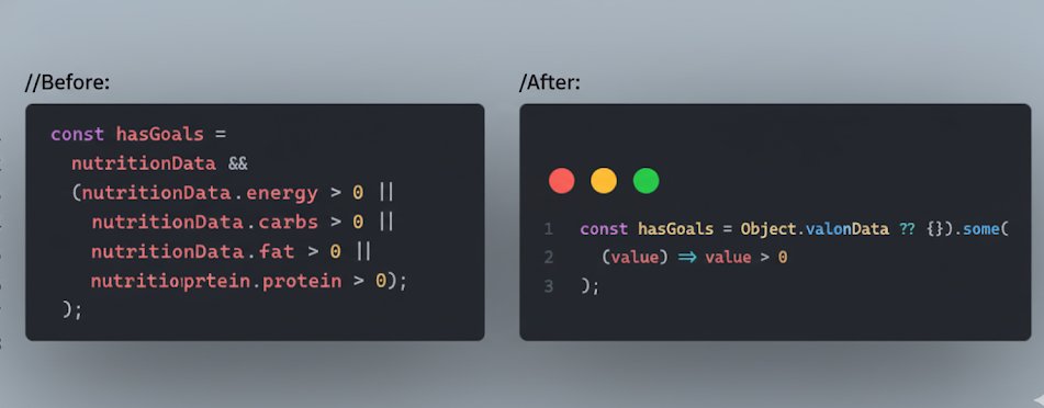 OgDev_01's tweet image. Both snippet does yield the same results... 

Which do you prefer?
before: easier to read and understand fast for juniors
after: less code, potentially trickier for juniors

#CodingChallenge #SoftwareEngineering