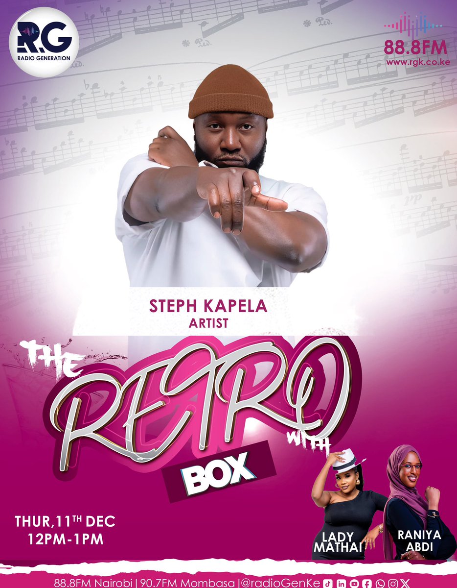 Live at <a href="/RadioGenKe/">Radio Generation</a> tune in