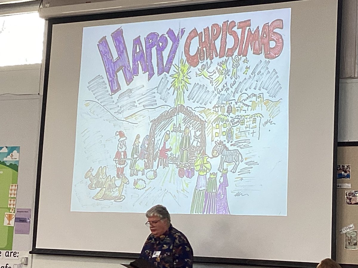 We have had a lovely visit from <a href="/htcspital/">Holy Trinity Church</a> today and it has helped us remember why we celebrate Christmas as Jesus’ birth and it’s Christmas jumper day too. What a festive day we are having.🎄<a href="/OakTreesMAT/">Oak Trees MAT</a> #PLcollaboration #PLexpression