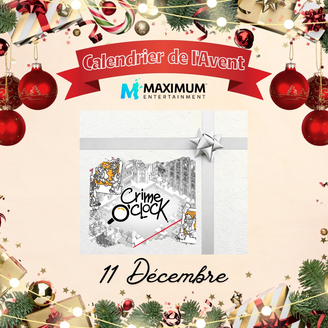 🎁 CALENDRIER DE L'AVENT, JOUR 11 🎁

Tentez de gagner une clé du jeu Crime O'Clock sur Switch ou PC ! ⌚🕵️‍♀️

➡️Suivez <a href="/MaxEnt_FR/">Maximum Entertainment France</a>
➡️RT + commentez avec #NoelMaximumEnt

Tirage au sort et prochain lot dans 24H ! ⏱️