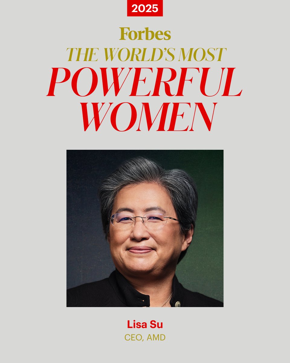 Lisa Su, CEO of AMD (No. 10), controls a semiconductor bottleneck that determines the pace of the global AI ecosystem. Her decisions influence whether frontier AI companies can meet the expectations they've set for investors and governments. See where she landed on the 2025
