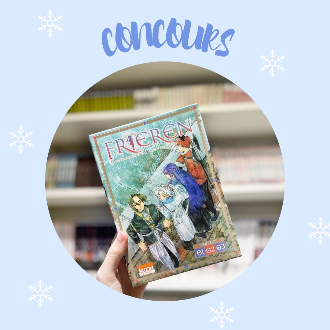 Frieren_manga's tweet image. [ CONCOURS ] Encore une chance d'avoir des cadeaux ? On met en jeu le pack 1 à 3 de "Frieren" ! 🤩

Pour participer :
RT + Follow @Frieren_manga 

TAS le 5 janvier 2026
