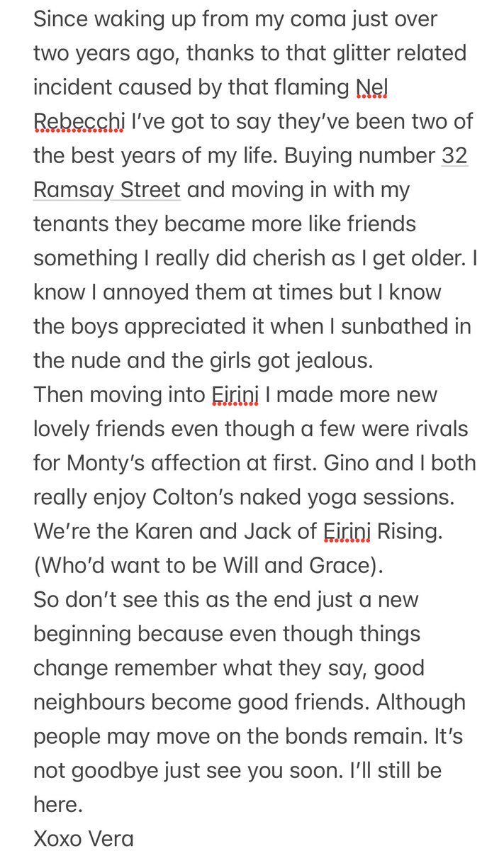 Xoxo Vera #Neighbours