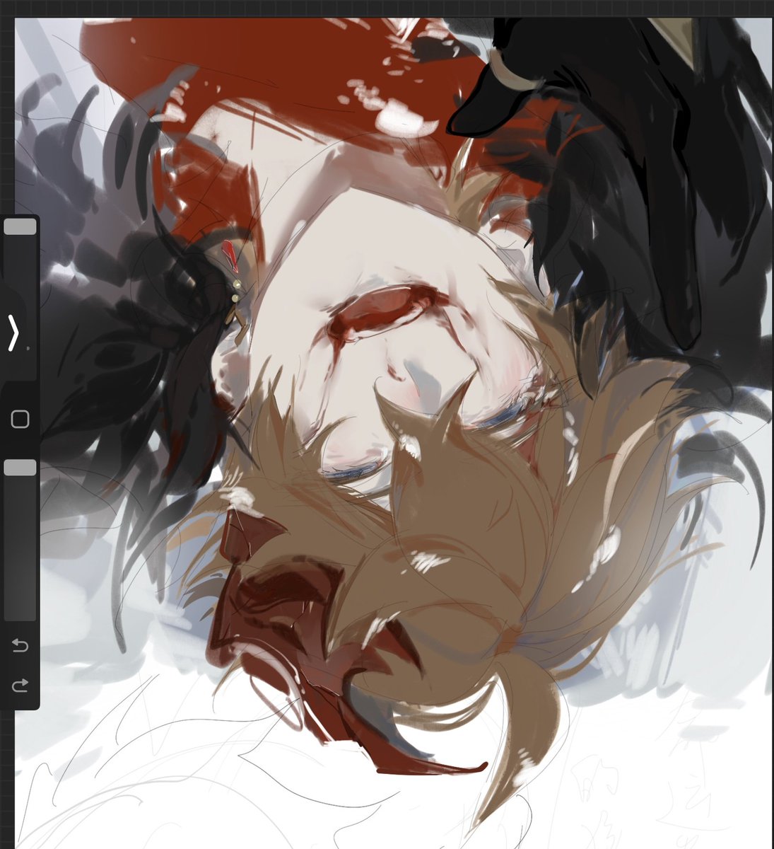 Снег падает.