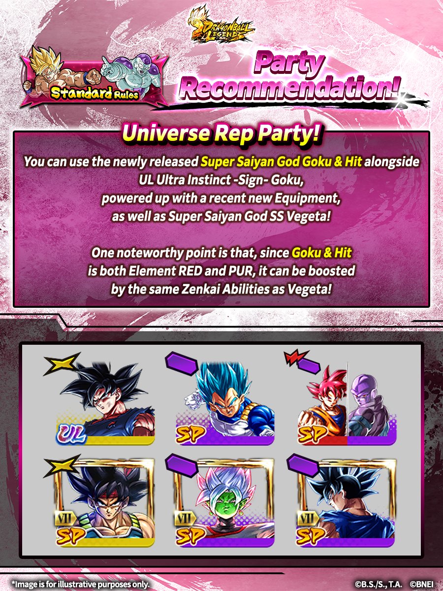 DB_Legends's tweet image. ||◤　　　　　　　　　                ◥||
 #LegendsPartyRecommendation
||◣　　　　　　　　　                ◢||

Here's a Universe Rep Party recommendation!

This time it's a party for Standard Rules!

#DBLF2025
#DBLegends
#DragonBall