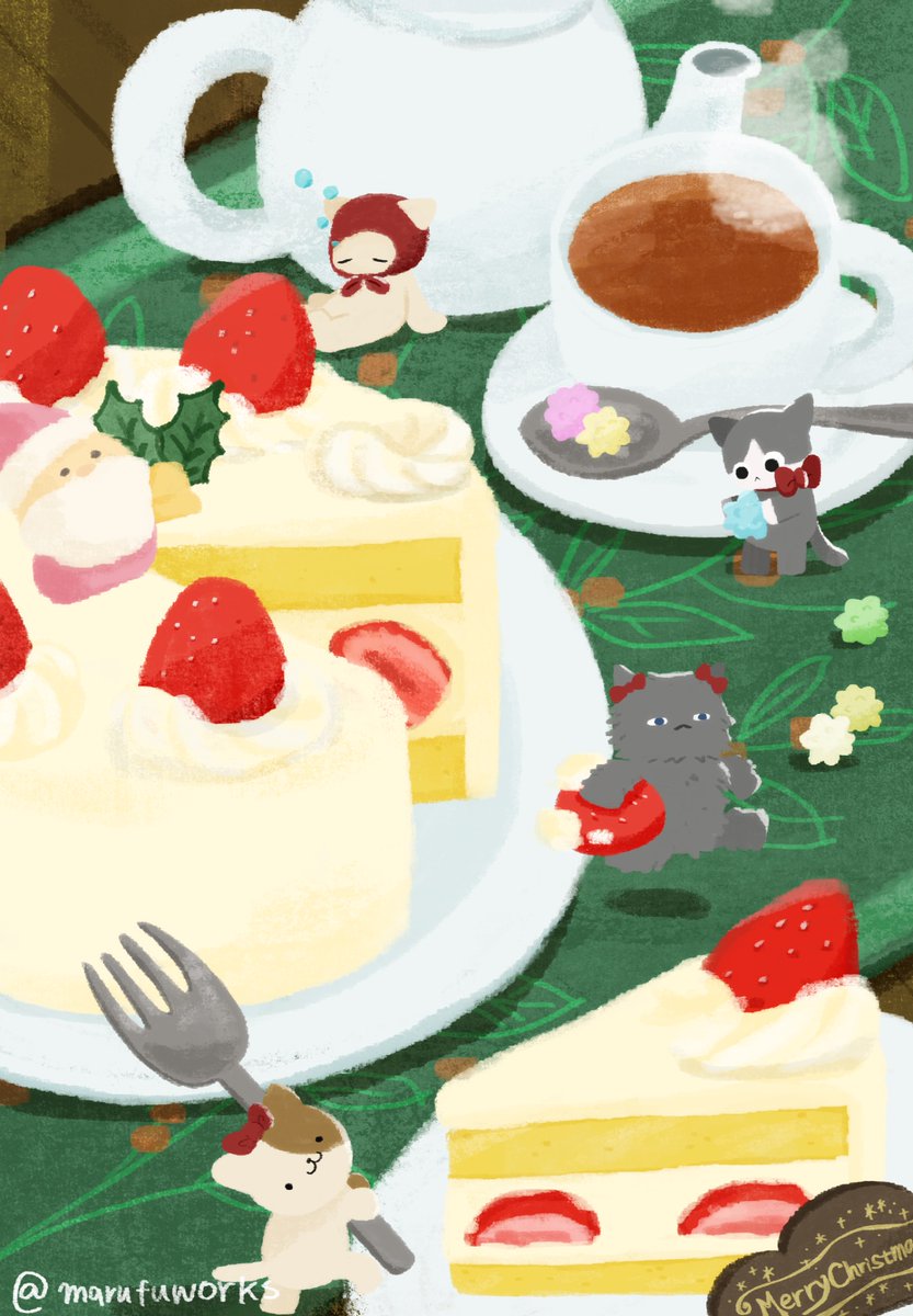 もうすぐクリスマスだね🍰🎄

#イラスト