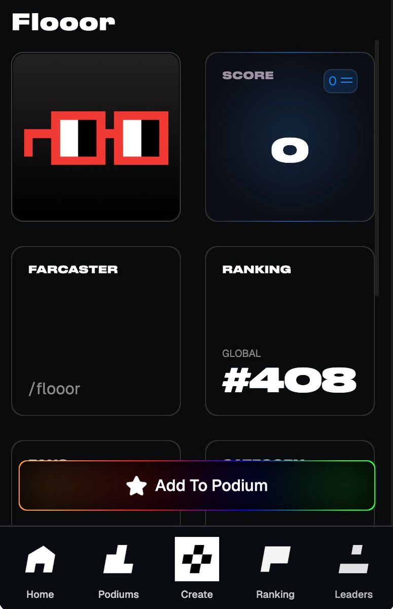 Herkese merhaba flooor.fun BRNR üzerinde listelendi. Farcaster kullanan herkesten ricam flooor.fun a puan vererek sıralamada yükseltmeniz.

farcaster.xyz/miniapps/LCSz9…