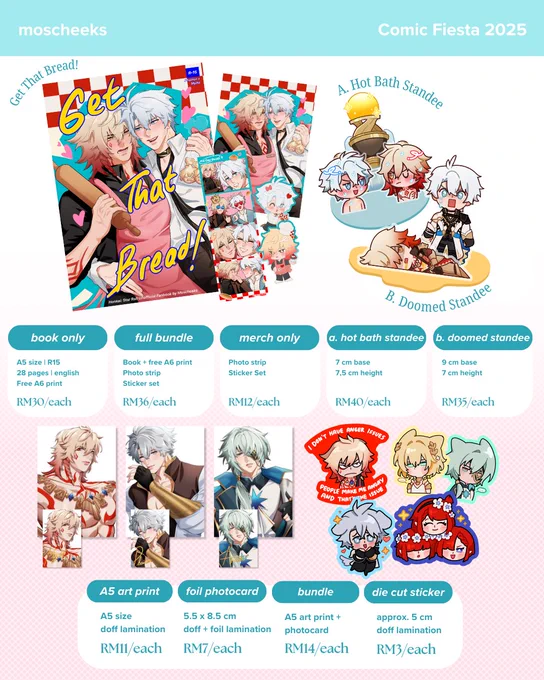 [ appreciated! ] Hi! here's my catalogue for #comicfiesta2025 Booth "momio" @ P-B17 20-21 December, KLCC Pickup PO below (no mail order!) #cf2025