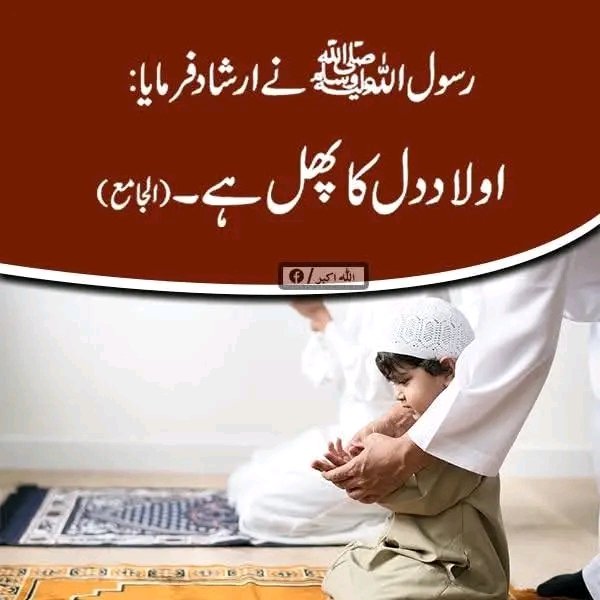 فرمان مصطفیٰ ﷺ  
اولاد دل کا پھل ہے