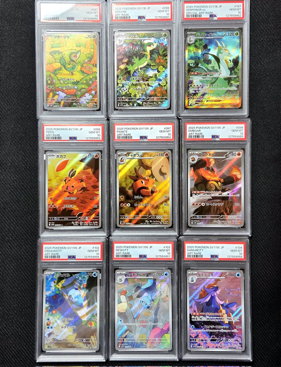 BW御三家9連番🌿🔥💧 #ポケモンカード #PSA
