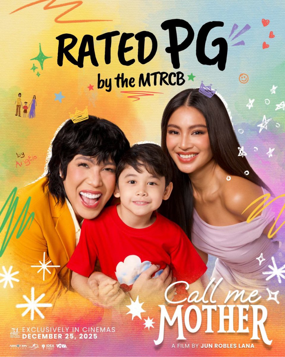 StarCinema's tweet photo. Officially Rated PG by the MTRCB! ✨

Handa na ang Call Me Mother para sa isang FAMILY-FRIENDLY, MOTHER-FRIENDLY, AT TAWA-FRIENDLY Christmas movie experience! 🌟💖 Kaya isama na ang buong pamilya ngayong pasko! 🎄

Call Me Mother — Exclusive in cinemas December 25.
#CallMeMother #MMFF2025 #MMFF51