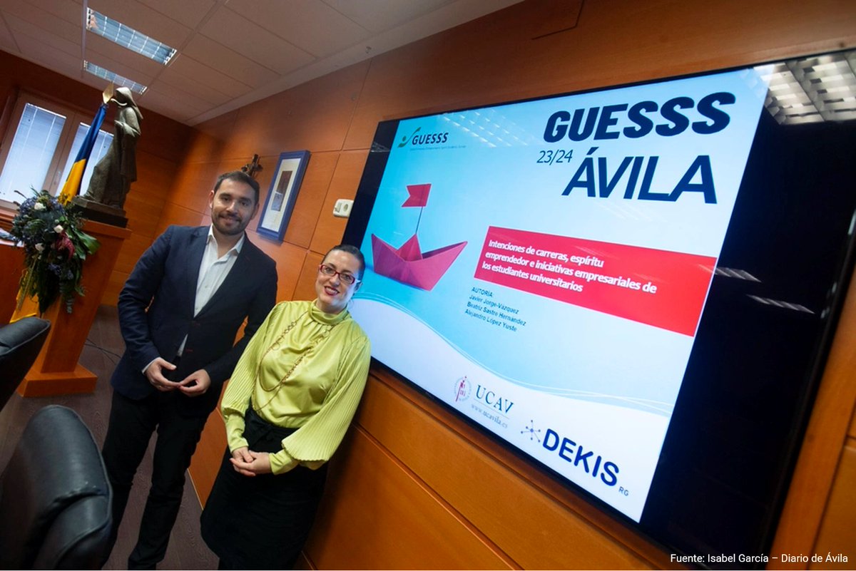 JavierJorge_'s tweet photo. Esta semana presentamos el Informe #GUESSS @UCAVILA_ @Dekis_rg que analiza el espíritu emprendedor de nuestros estudiantes. Los resultados confirman que la #UCAV es un entorno que inspira, acompaña y facilita el #emprendimiento real.
Abro hilo con los datos más relevantes 👇 https://t.co/OofAErMO9G