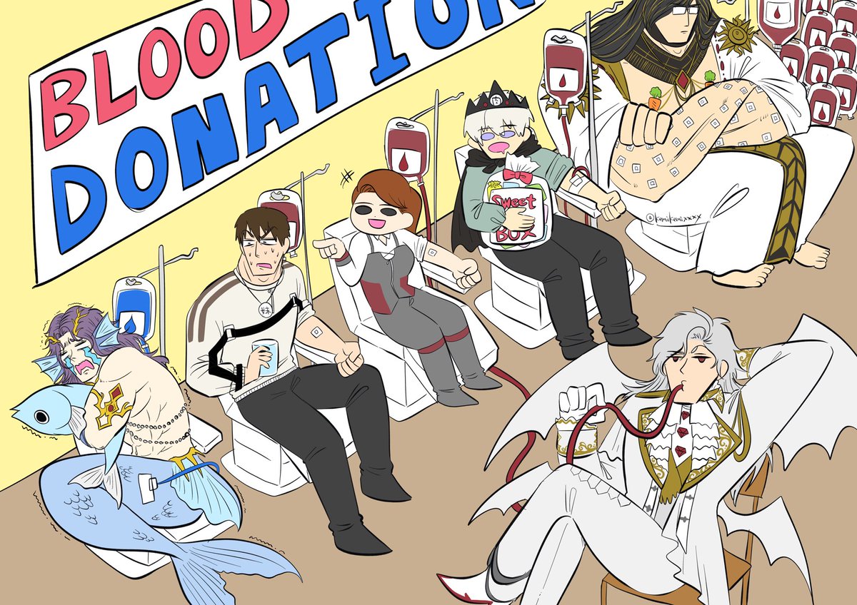 kemikemixxxx's tweet image. #LoveandDeepspace 
#恋と深空二次創作 

Blood Donor Day💫🐟❄️🐦‍⬛🍎