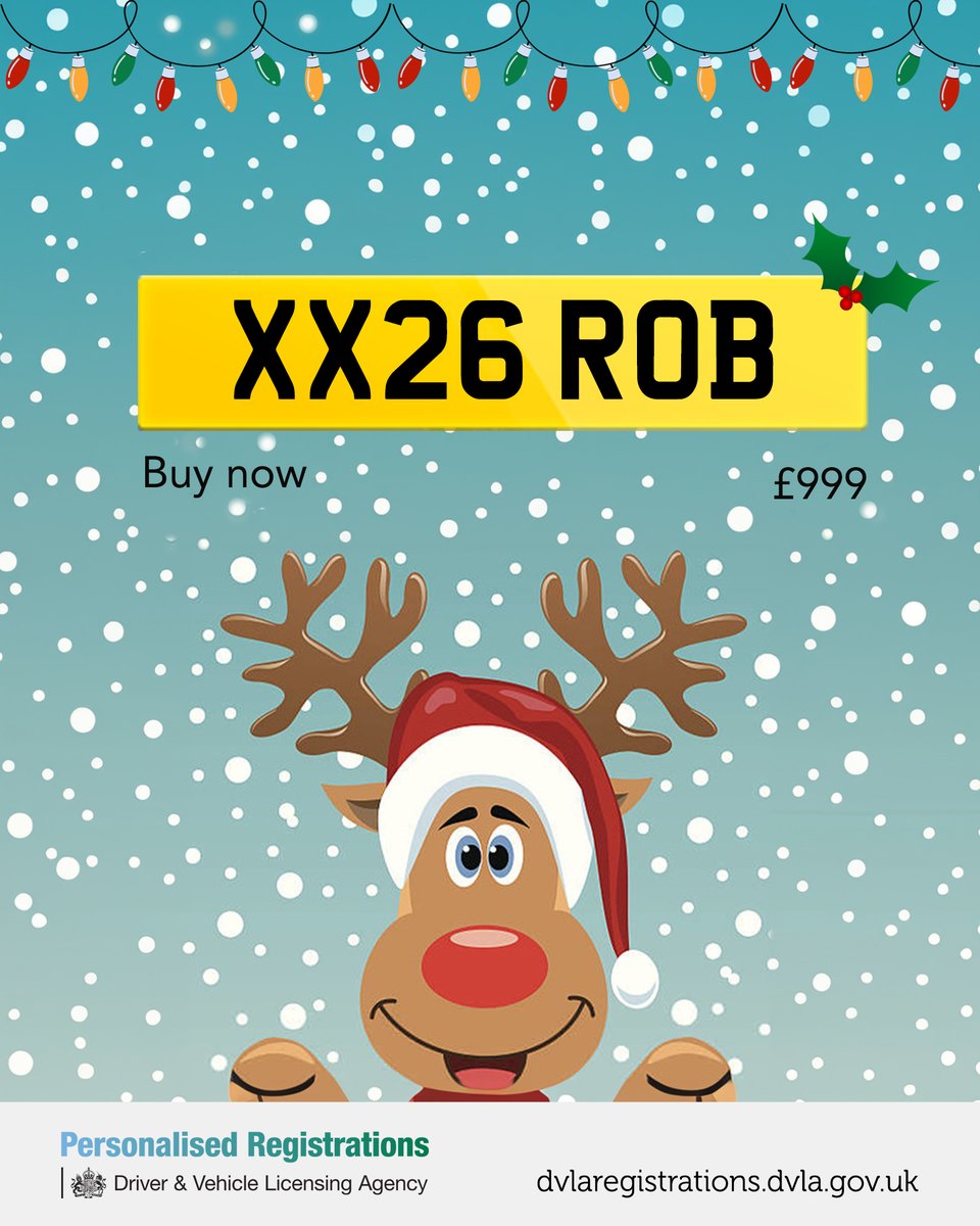 Looking for the perfect gift for Rob? 🎅

Make it personal this Christmas with a personalised registration! 🎄

This is available to buy now on the link below:
🌟 ow.ly/ZoAp50Xyzps
#MyDVLAReg #MakeItPersonal #DVLARegistrations