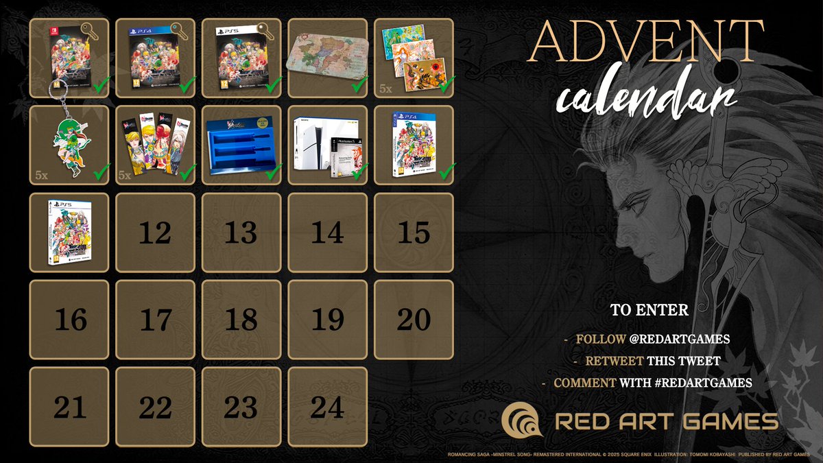 SAGA ADVENT CALENDAR 11 🎁 | The prize of today is a PS5 Standard Edition 😍 

➡️ To participate: RT this tweet+follow <a href="/RedArtGames/">Red Art Games</a> &amp; reply with #RedArtGames 

Winner to be announced on January 7, 2025.