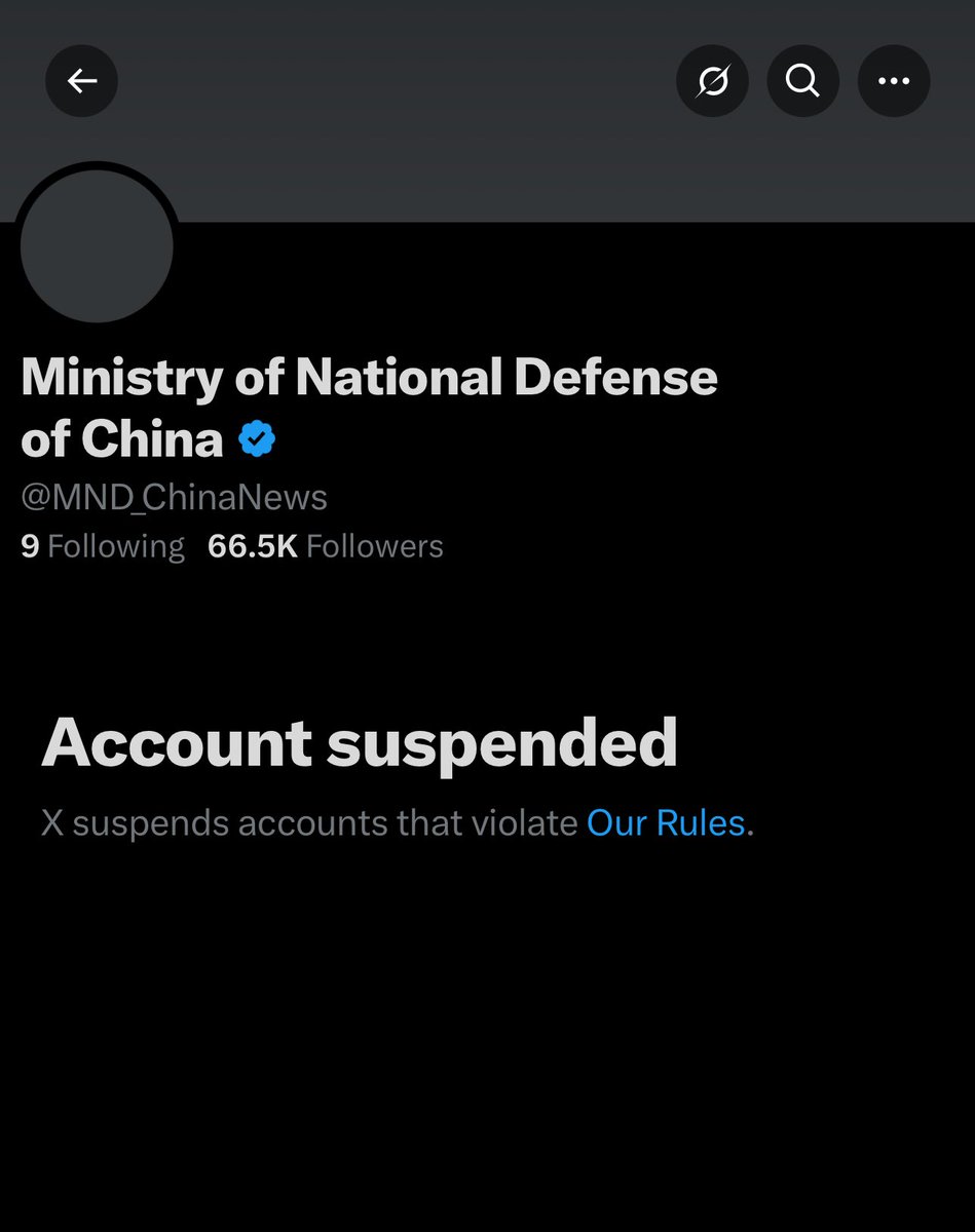 funfunfun098's tweet image. 【速報】日本を煽ったら中国国防省 @MND_ChinaNews のアカウントが停止されました。