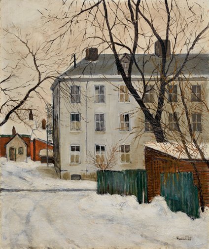 JimBeattie18's tweet photo. Behind Wilcocks Street 
Oil on masonite 
Albert Franck (1899-1973) https://t.co/qJ6OekiuoK