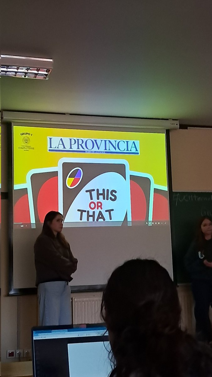 Lauraa544's tweet photo. El primer grupo nos hace un juego sobre el periodico La Provincia de las Palmas... y ha ganado el grupo 2!!
😲🥳
#UCMtecnología https://t.co/tGJ1AchbiT