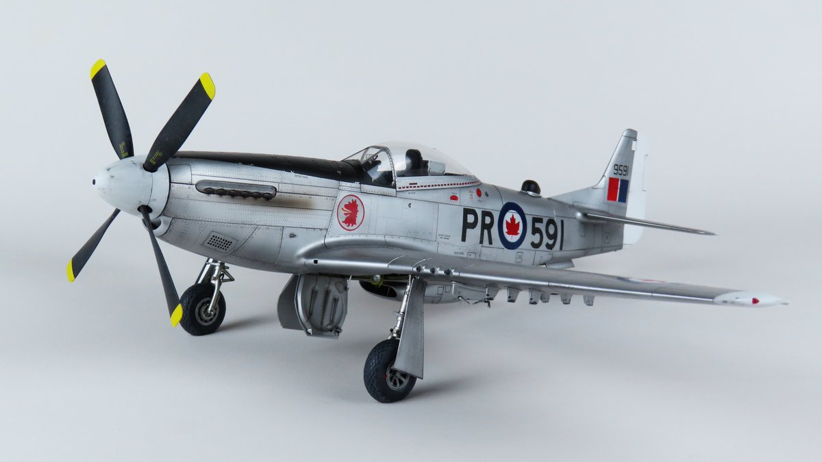 V4EVER's tweet photo. My latest project, the Tamiya 1:32 F-51D, RCAF 403 Calgary Squadron. This was a long time project, and I'm really pleased with how it's turned out. It was a lot of fun to build and paint a Canadian Mustang. Thanks to @rocket_catapult for the opportunity :) https://t.co/W1bchCx76i