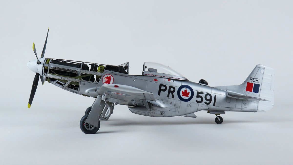 V4EVER's tweet photo. My latest project, the Tamiya 1:32 F-51D, RCAF 403 Calgary Squadron. This was a long time project, and I'm really pleased with how it's turned out. It was a lot of fun to build and paint a Canadian Mustang. Thanks to @rocket_catapult for the opportunity :) https://t.co/W1bchCx76i