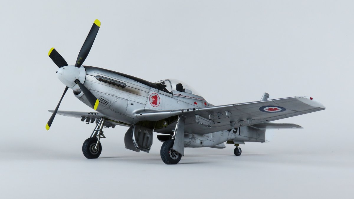 V4EVER's tweet photo. My latest project, the Tamiya 1:32 F-51D, RCAF 403 Calgary Squadron. This was a long time project, and I'm really pleased with how it's turned out. It was a lot of fun to build and paint a Canadian Mustang. Thanks to @rocket_catapult for the opportunity :) https://t.co/W1bchCx76i