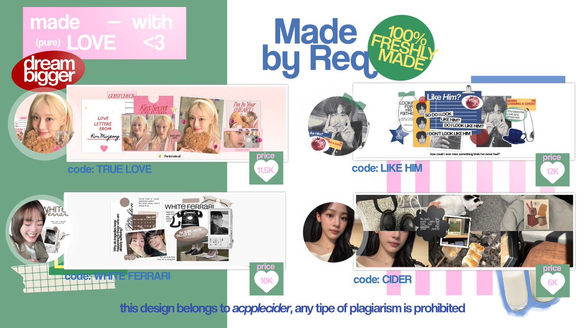 acpplezip's tweet photo. help rt, thanks! 

hai…. dalam rangka kembali ke dunia ba sekaligus 12.12, aku mau kasih diskon layout by req 50% off all catalogue untuk limited slots only. hmu yah! 🍎⭐️ #zonauang https://t.co/UW8uoGtoZJ