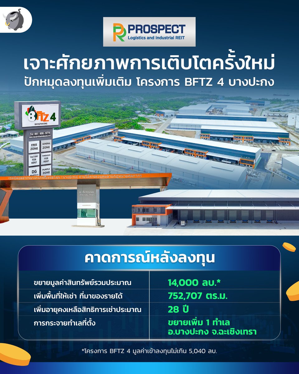 MoneyBuffaloTH's tweet image. ช่วงนี้พี่ทุยเห็นความเคลื่อนไหวที่น่าสนใจในฝั่งกองรีทอุตสาหกรรม โดยเฉพาะ PROSPECT REIT ที่กำลังเดินหน้าขยายพอร์ตครั้งใหญ่ เพื่อรองรับดีมานด์ของธุรกิจโลจิสติกส์และการผลิตที่โตต่อเนื่องแบบไม่หยุด 🚀

#MoneyBuffalo #PROSPECT #PROSPECTREIT