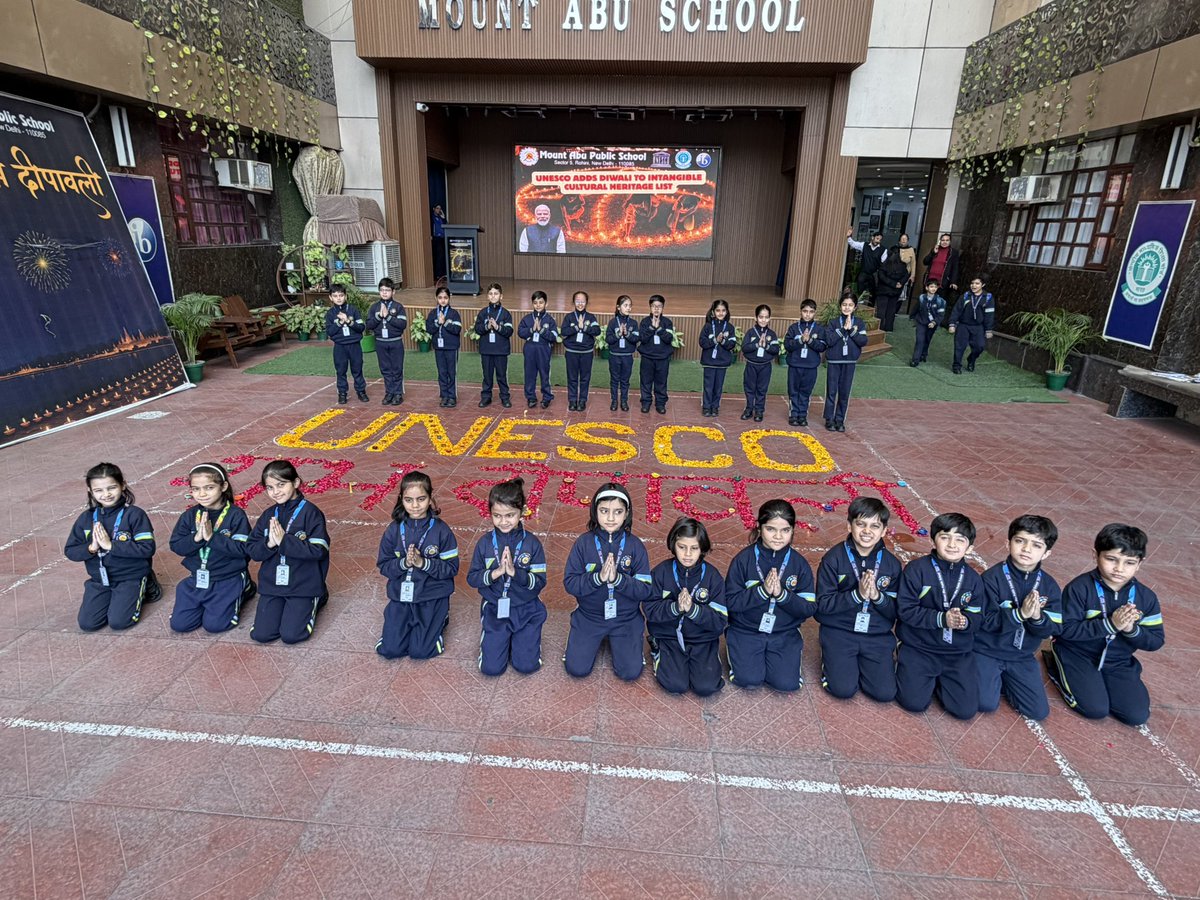 MtAbuSchool's tweet image. December #Diwali at @MtAbuSchool Delhi 🪔

We proudly celebrate historic moment of Diwali being inscribed as Intangible Cultural Heritage by @UNESCO. 

Our campus lit up with joy as we honour the festival that symbolizes light, harmony, &amp;amp; global recognition. @JyotiAroraMtAbu