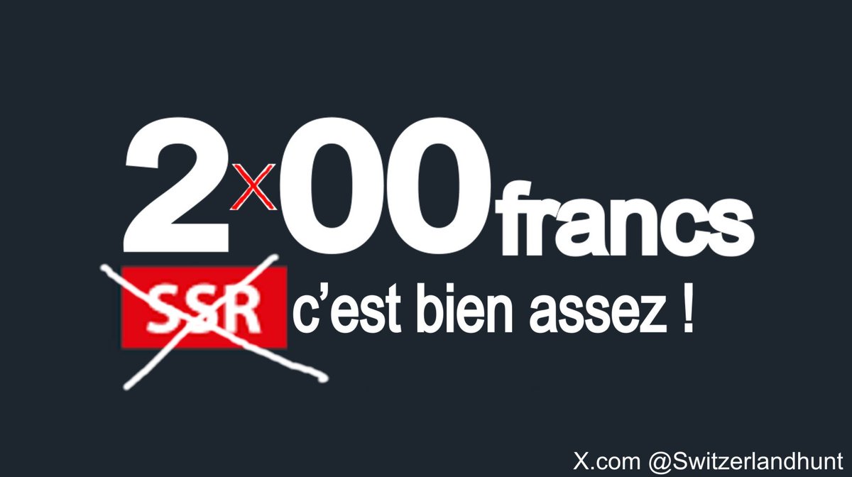 Switzerlandhunt's tweet photo. 2x RIEN DE RIEN, C'EST MIEUX QUE 200 !!
NON C'È NIENTE DI MEGLIO DI 200 !!
NICHTS IST BESSER ALS 200 !!
#SSR #Initiative200 #200Francs #RedevanceTV https://t.co/2o0R0u6LMC