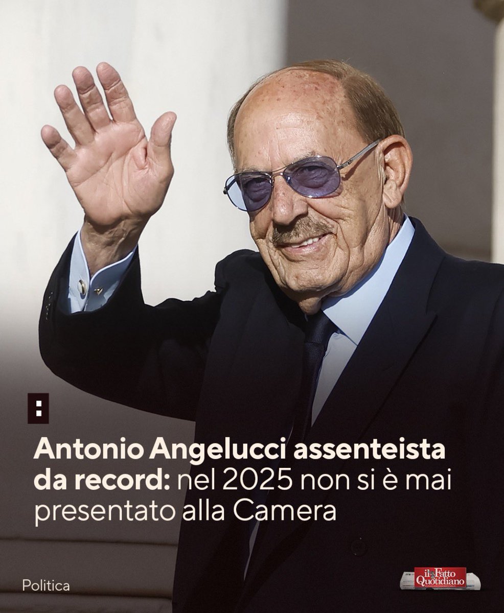 4675 #votazioni alla Camera nei primi 10 mesi del 2025: presenze dell’On. #Angelucci: 0️⃣! #Assenteista al 99,9%. La #Lega lo ha giustificato 9 volte su 10 per consentirgli di incassare comunque la #diaria + il lauto stipendio + le sovvenzioni milionarie alla carta straccia ⤵️
