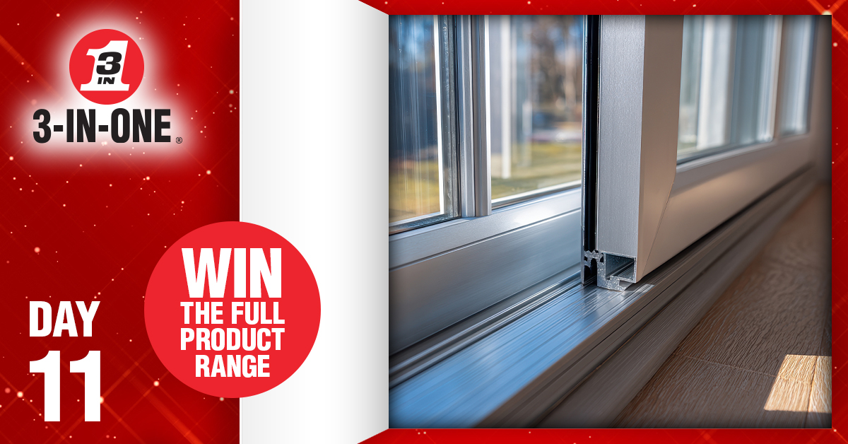 3InOneUK's tweet image. It’s Day 11 of our 12 Days of Fixmas Competition.

Use your can of Drip Oil on stiff window tracks so you can air out the kitchen after a baking session or just to enjoy some fresh winter air.

For the chance to WIN the full 3-IN-ONE product range:
• Follow us 
• Like this post…